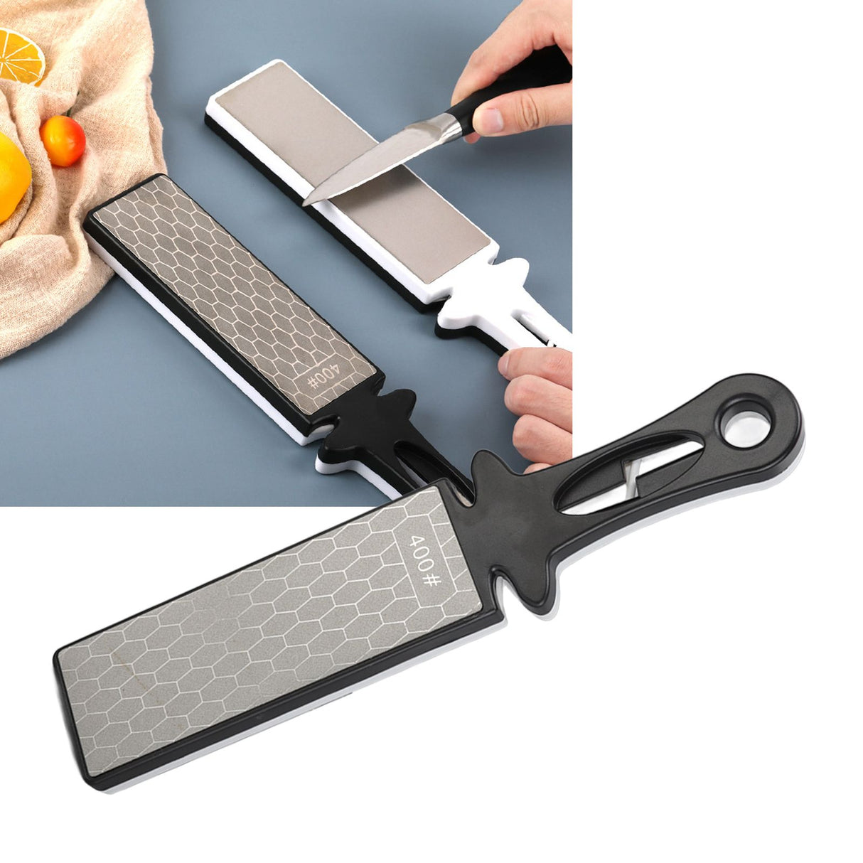 Knife Sharpener Multifunctional Diamond Dual Sided 400 1000 Grit Scissors Razor Sharpening Tool