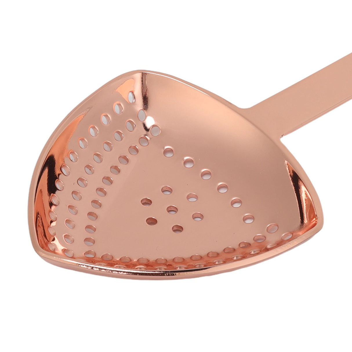 Triangular Cocktail Strainer No Breakage Anti Rust Fine Filtration Decorative Professional Ice Strainer for Bar Home Copper Plated
