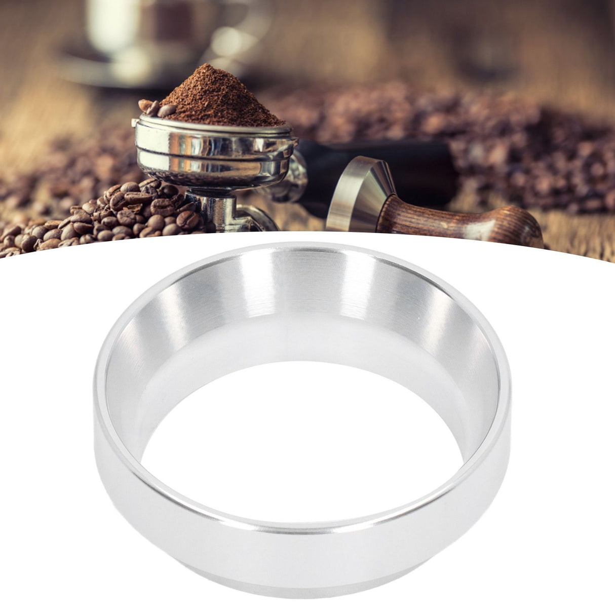 Coffee Dosing Ring Aluminium Leakage Proof Coffee Dosing Replacement Ring for Home Cafe 58mm/2.3in