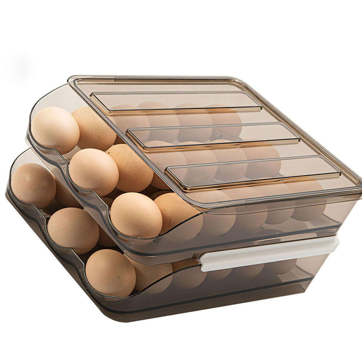 Refrigerator Preservation Storage Box Rolling Multilayer Transparent Egg Storage Box for Kitchen Two Layers