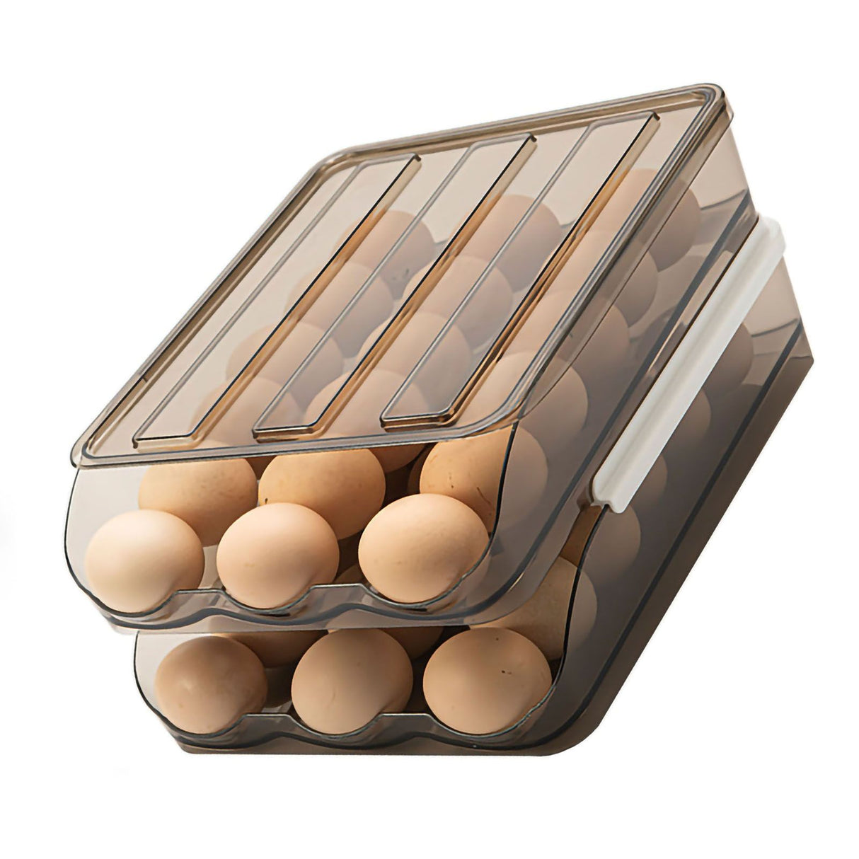 Refrigerator Preservation Storage Box Rolling Multilayer Transparent Egg Storage Box for Kitchen Two Layers