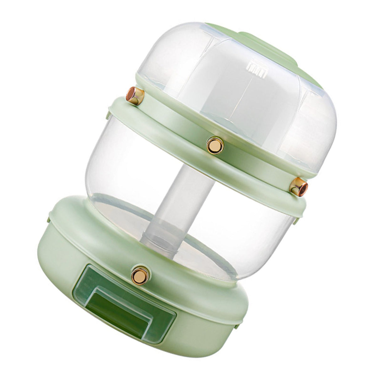 Grains Storage Box Rotatable Sealed Divided Button Rice Storage Tank for Kitchen Home Light Green