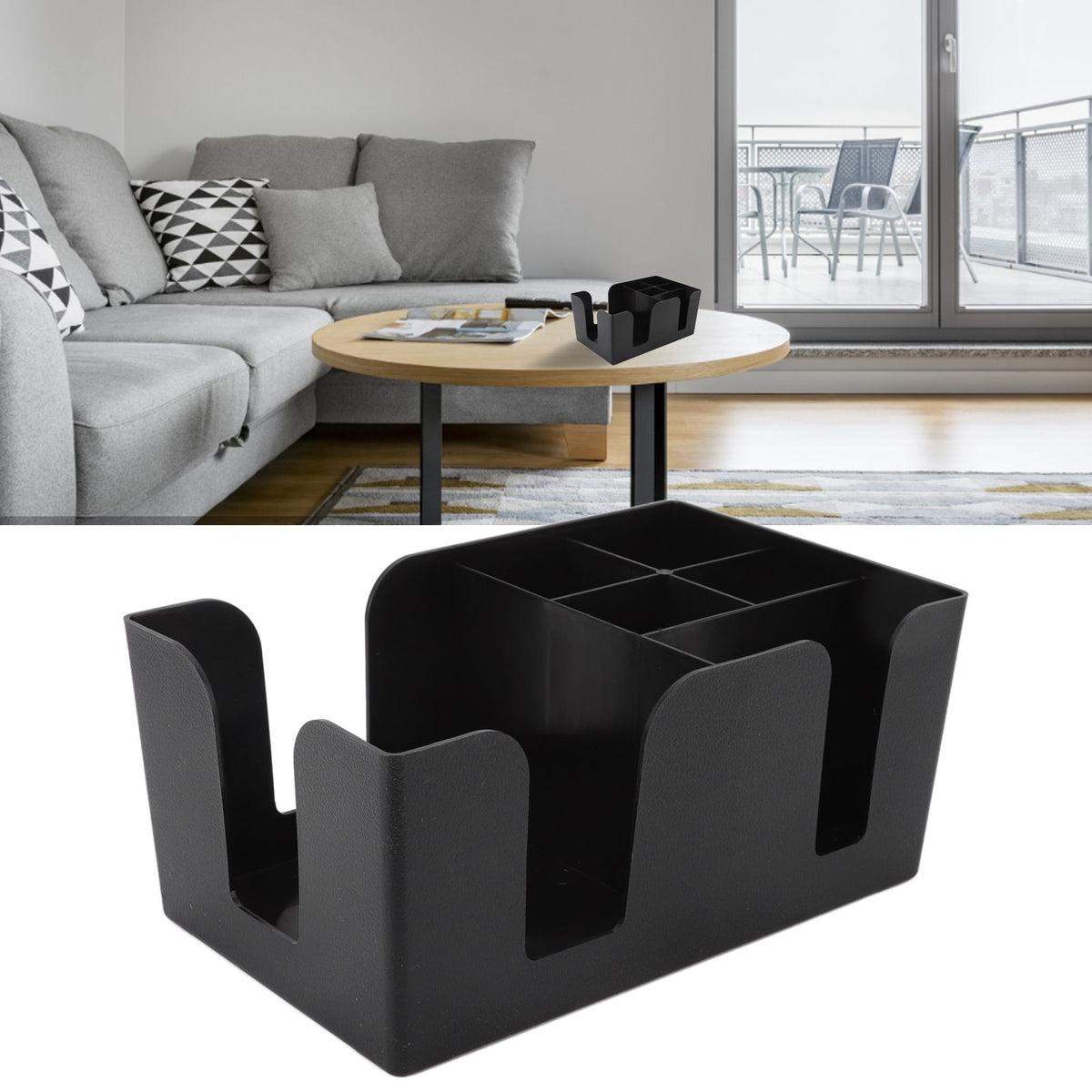 Coffee Station Organizer Multifunction Classification ABS Upright Coffee Condiment Organizer with 6 Compartments