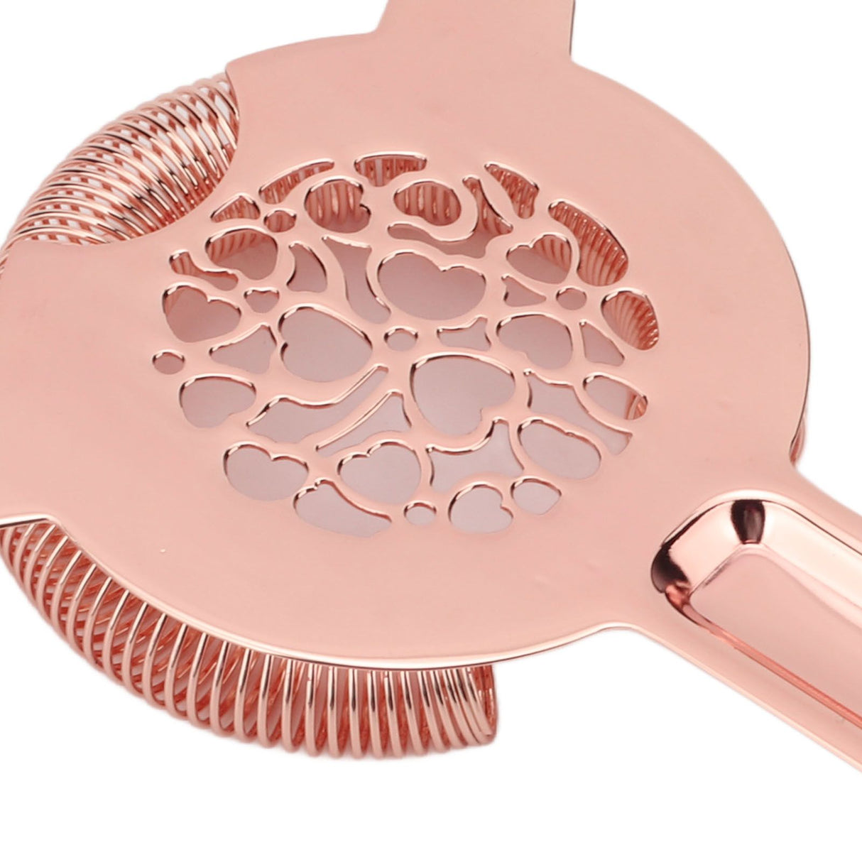 Cocktail Strainer Stainless Steel Gorgeous Glossy Bartending Ice Strainer for Bar Bartender Rose Gold