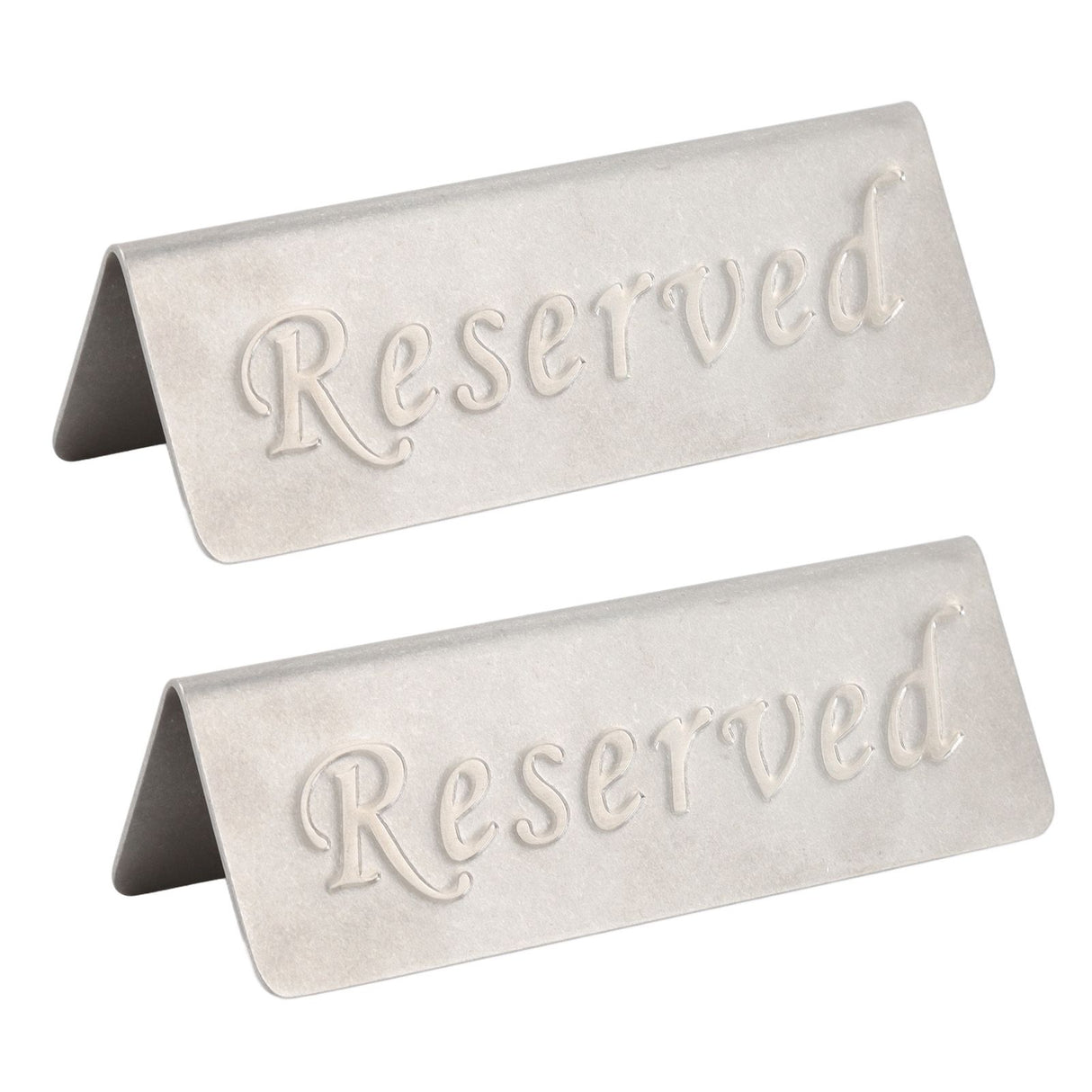 2Pcs Metal Stainless Steel Reserved Sign Double Sided Reserved Table Signs for Restaurants Bar Cafe Tea Room Hotel