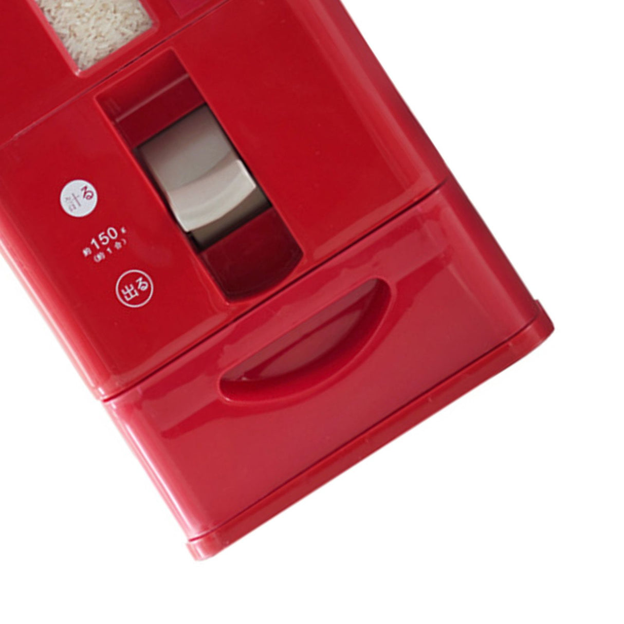 Rice Dispenser Transparent Clear Scale Funnel Type Dust Proof Household Rice Bucket for Soybean Oatmeal L Red 7.1 X 16.3 X 16.1in