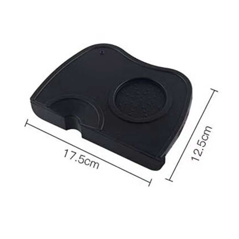 Coffee Press Pad Food Grade Silicone Odorless Double Groove Coffee Tamper Mat for Home Cafe Black M 17.5x12.5x0.6/6.9x4.9x0.24in
