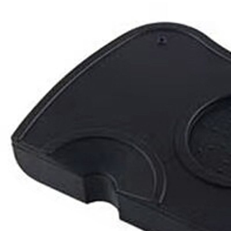 Coffee Press Pad Food Grade Silicone Odorless Double Groove Coffee Tamper Mat for Home Cafe Black M 17.5x12.5x0.6/6.9x4.9x0.24in