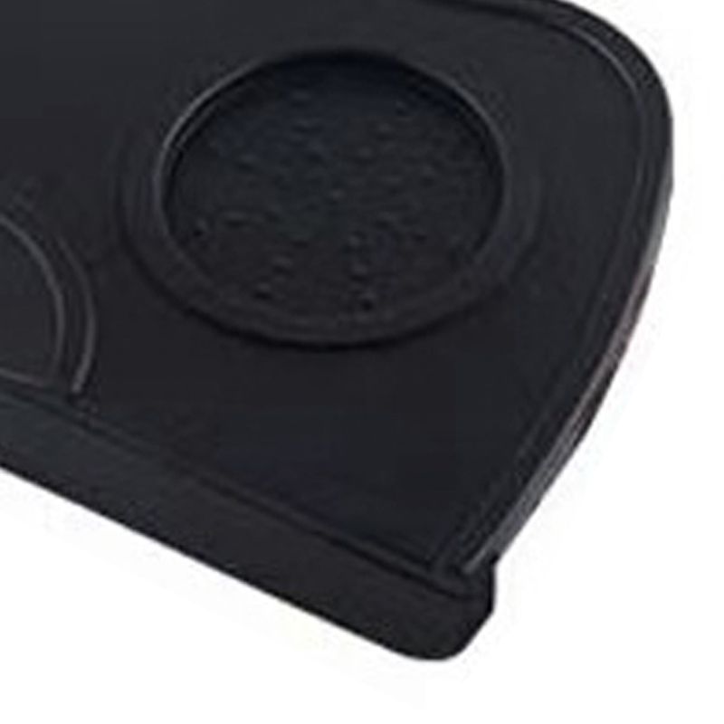 Coffee Press Pad Food Grade Silicone Odorless Double Groove Coffee Tamper Mat for Home Cafe Black M 17.5x12.5x0.6/6.9x4.9x0.24in