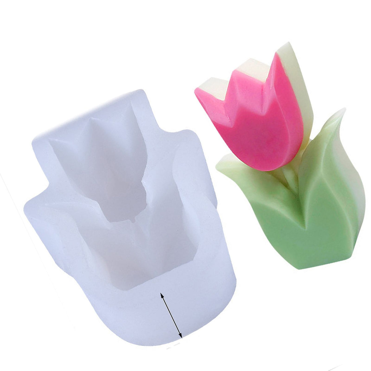 Handmade 3D Silicone Flower Mold Environmentally Friendly Flower Shaped Silicone Mold for DIY Crafts 75x102x37mm