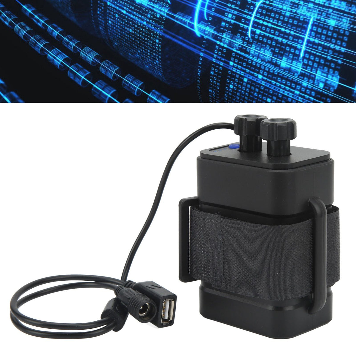 Battery Charge Case Box ABS Waterproof 8.4V for 6pcs 18650 Lithium Batteries USB DC Two Ports with Cable for Outdoor Traveling Camping