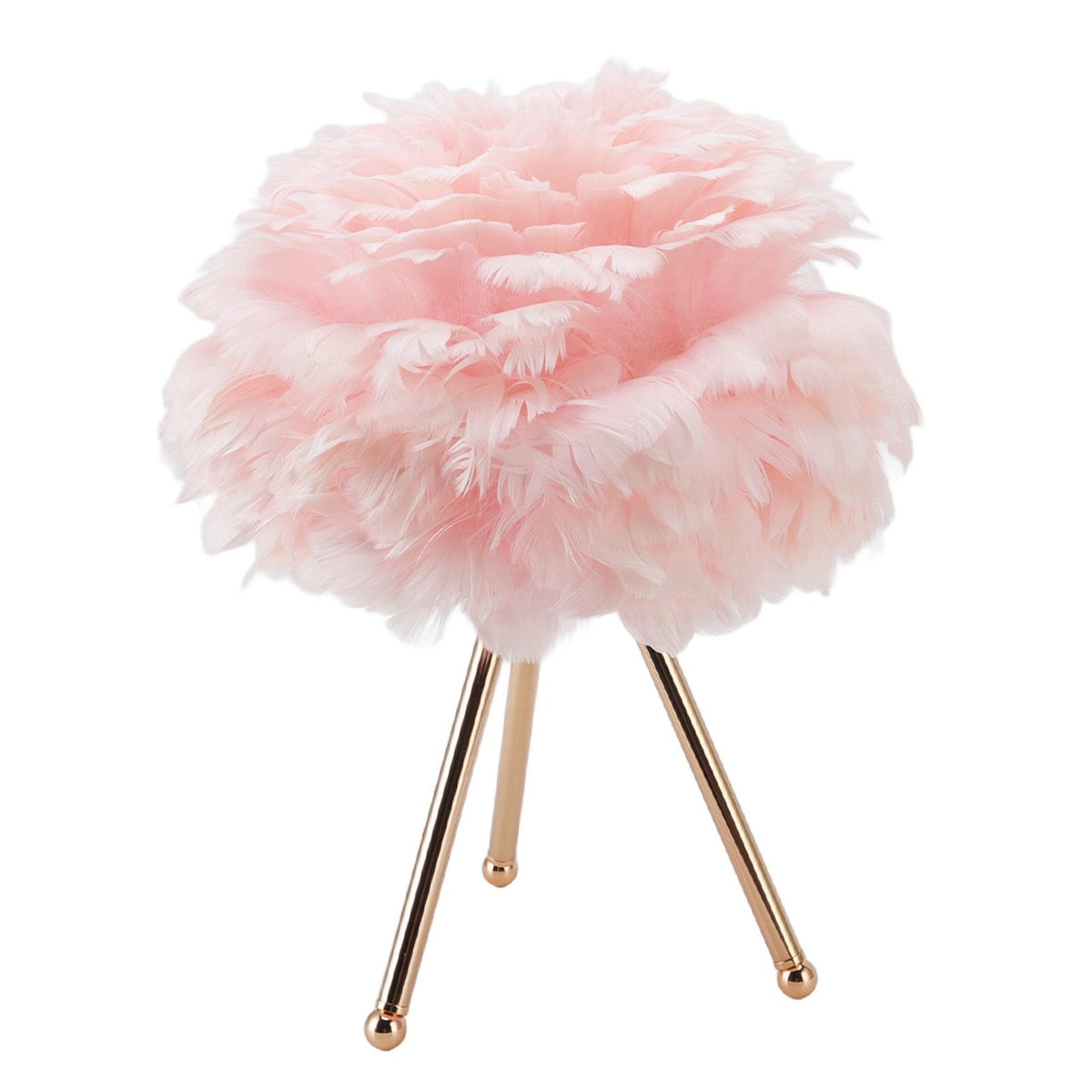 Feather Table Lamp Adjustable Color Brightness Rechargeable Touch Control Decoration Night Light Pink