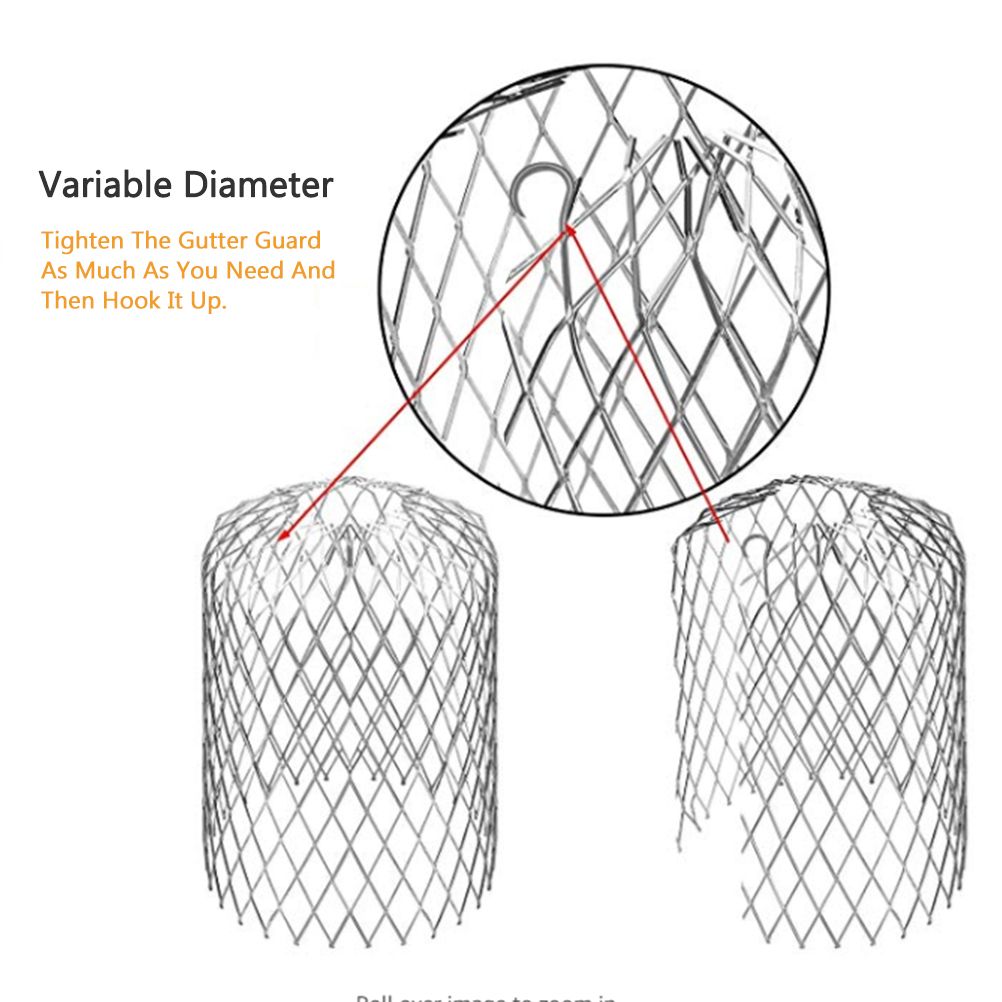 Lightweight Aluminum Gutter Guard Strainer Mesh Gutter Downspout Guard for Leaf Rain Filter