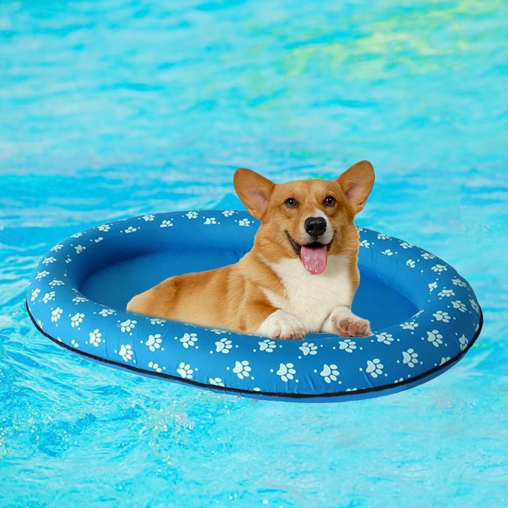 Dog Swimming Pool Floating Boat Pet Toy Inflatable Pet Floating Raft for Outdoor Water Games