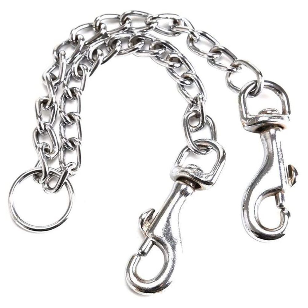 1 pcs Pets Double Head Dog Leash Aluminum Alloy Twin Lead Traction Belt Pets Chains for Walking Two Dogs(40cm)