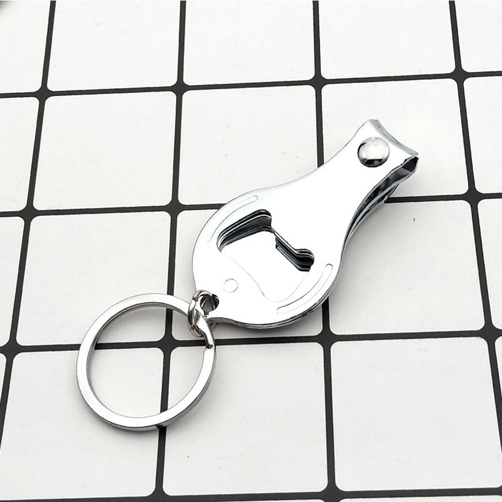 3 In 1 Multifunction Round Bottle Opener Nail Clippers Key Chain