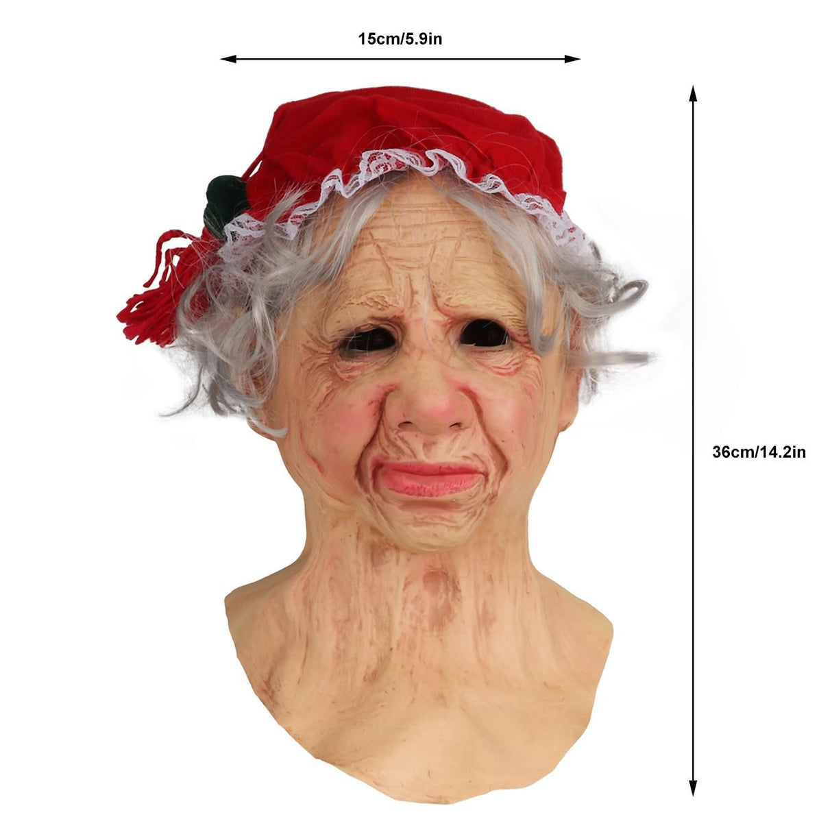 Grandma Christmas Headgear Christmas Headdress Decoration Holiday Soft Latex Adult Headgear Xmas Gifts Party Cospaly Props
