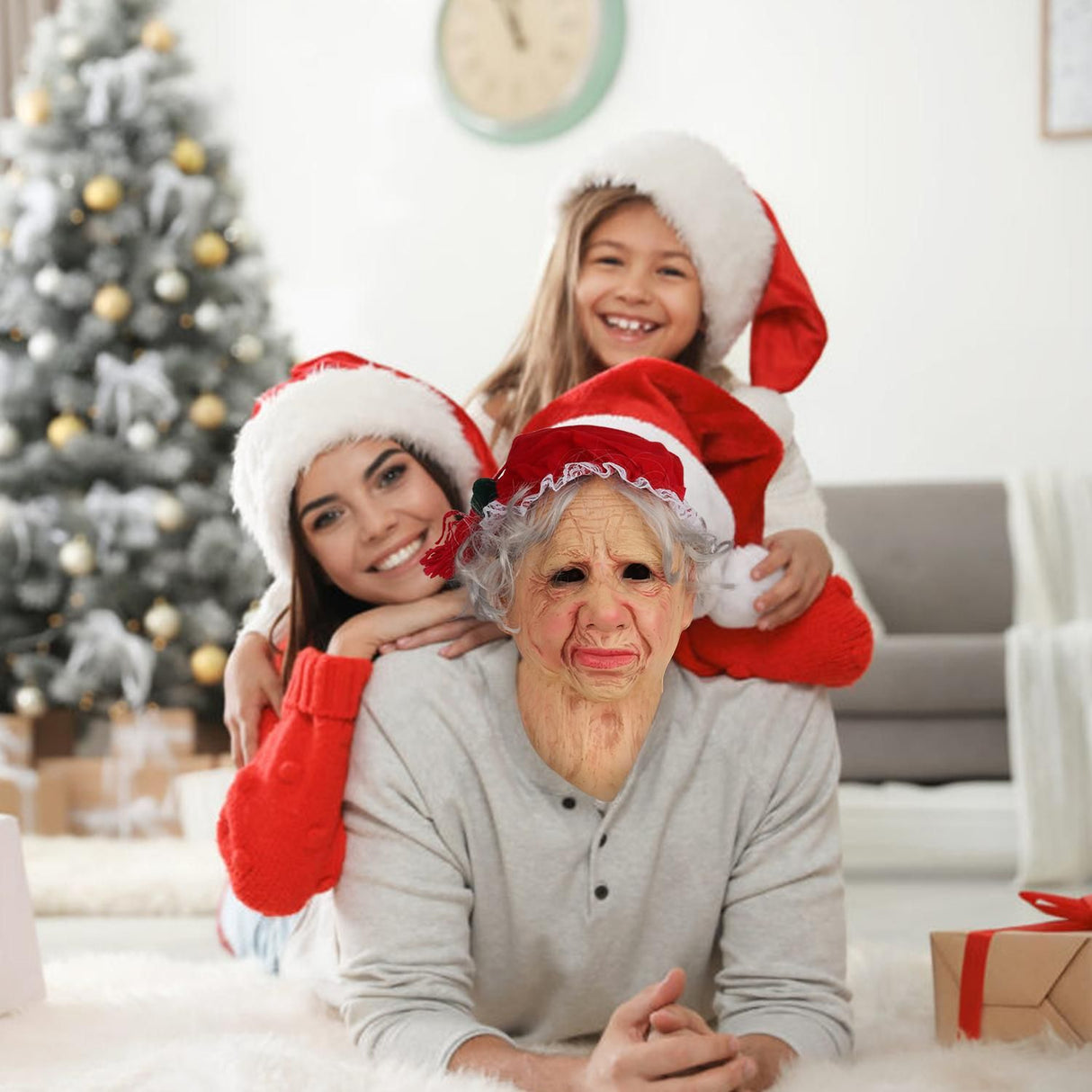 Grandma Christmas Headgear Christmas Headdress Decoration Holiday Soft Latex Adult Headgear Xmas Gifts Party Cospaly Props