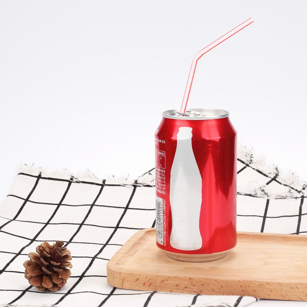 100PCS Disposable Drinking Straws Flexible Plastic Straws Practical Soy Milk Straw for Home Party Activity