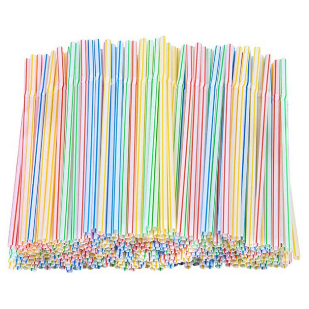 100PCS Disposable Drinking Straws Flexible Plastic Straws Practical Soy Milk Straw for Home Party Activity