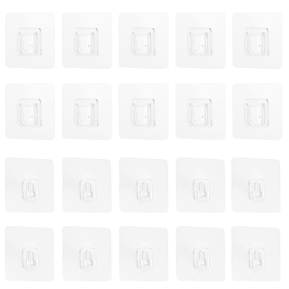 10PCS Double Sided Adhesive Wall Hooks Seamless Hook for Bathroom Kitchen Sockets