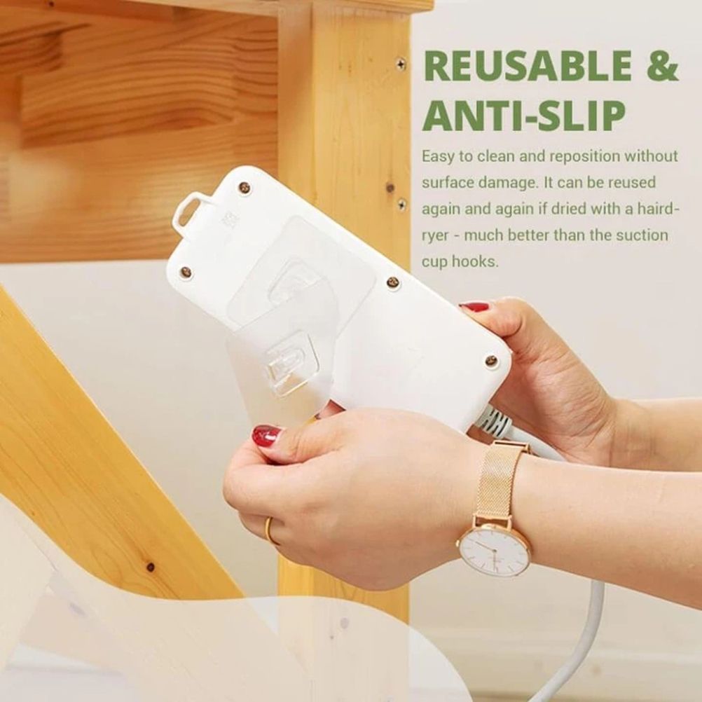 10PCS Double Sided Adhesive Wall Hooks Seamless Hook for Bathroom Kitchen Sockets