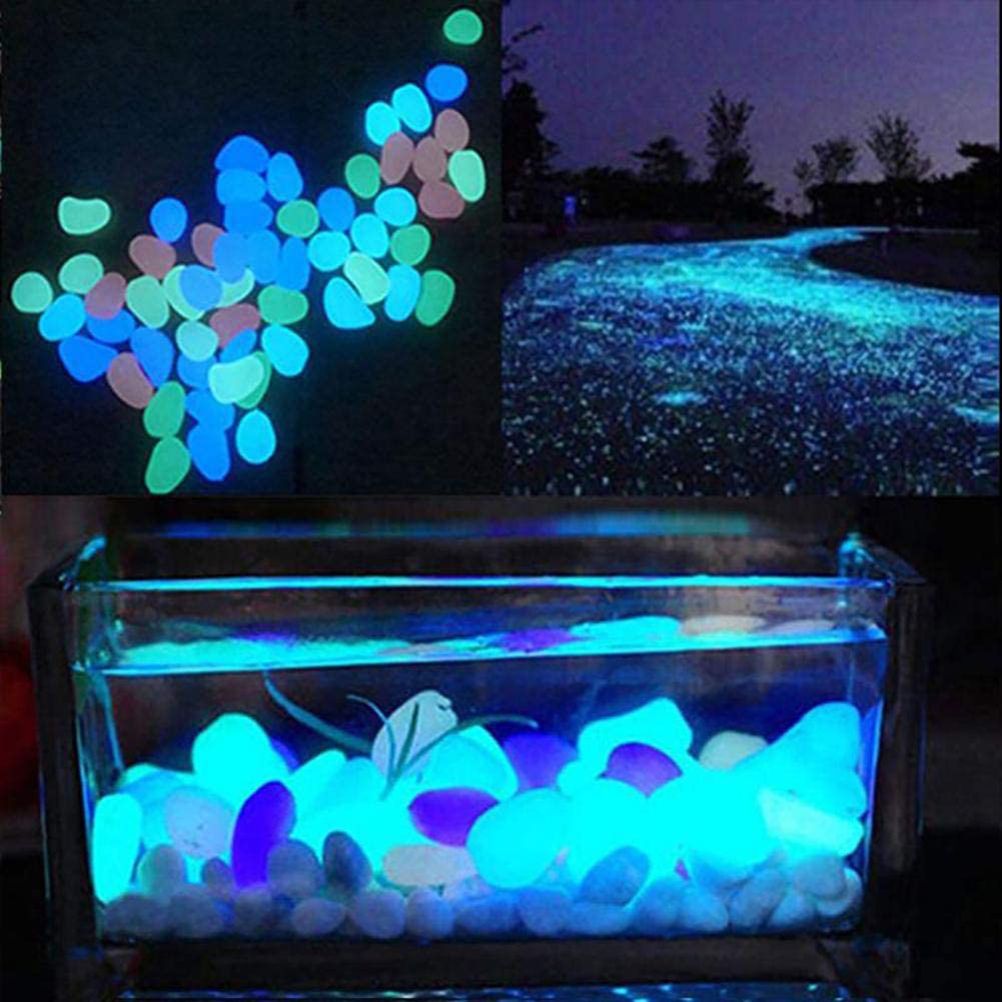 100PCS Luminous Pebbles DIY Decorative Luminous Stones Decorative Stones for Yard and Walkways Decor