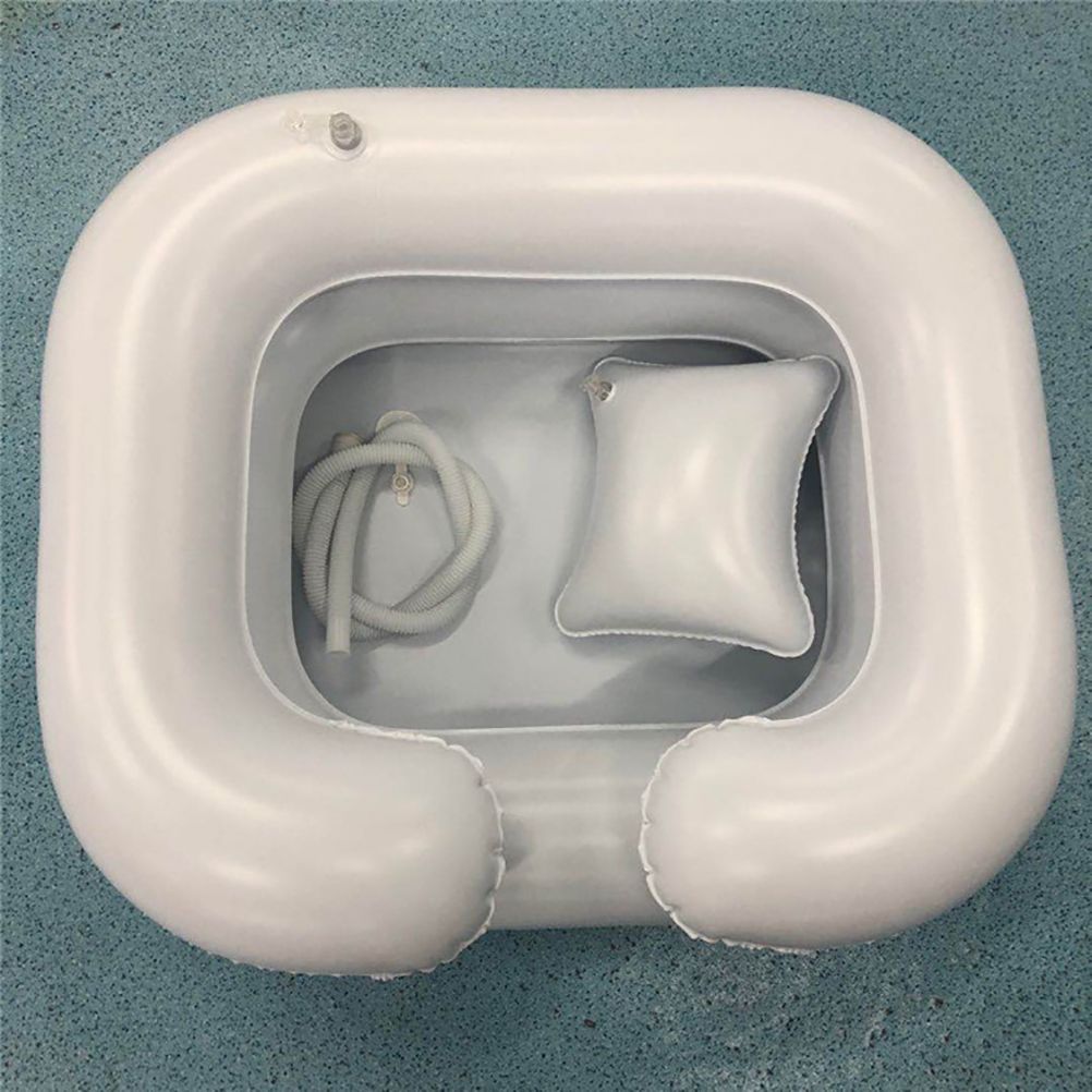 Inflatable Hairwash Basin Shampoo Basin Bathing Aid Wash Hair PVC Foldable Shampoo Basin Wash Basin for Disabled Elder People