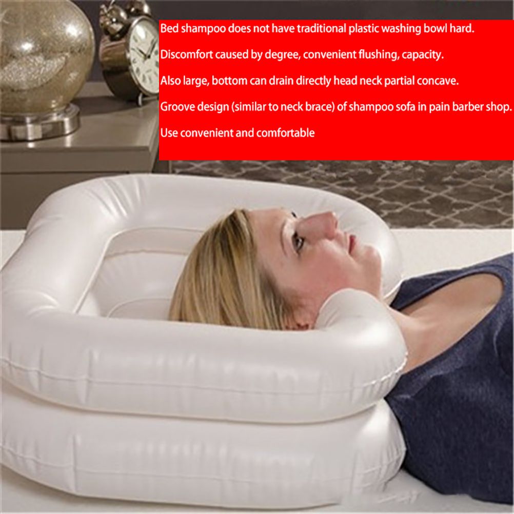 Inflatable Hairwash Basin Shampoo Basin Bathing Aid Wash Hair PVC Foldable Shampoo Basin Wash Basin for Disabled Elder People