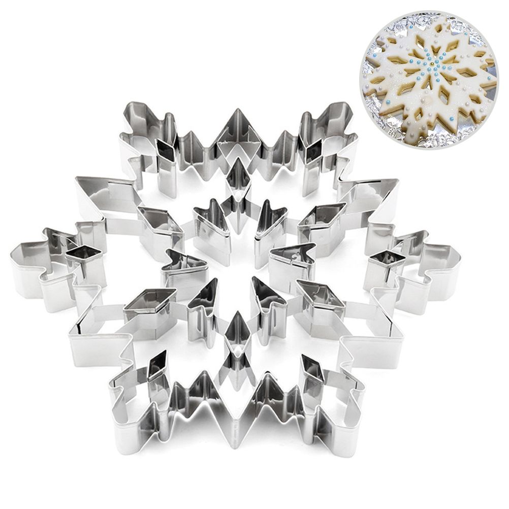 3D Snowflake Cake Mold Stainless Steel Baking Mold Multipurpose Durable Kitchen Baking Tools