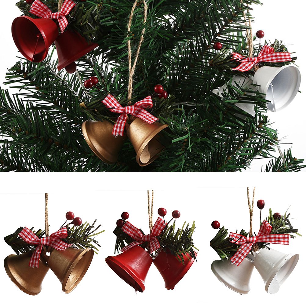 Metal Horn Bell Christmas Tree Ornaments Durable Lovely Christmas Tree Hanging Pendants for Wedding Anniversary Party