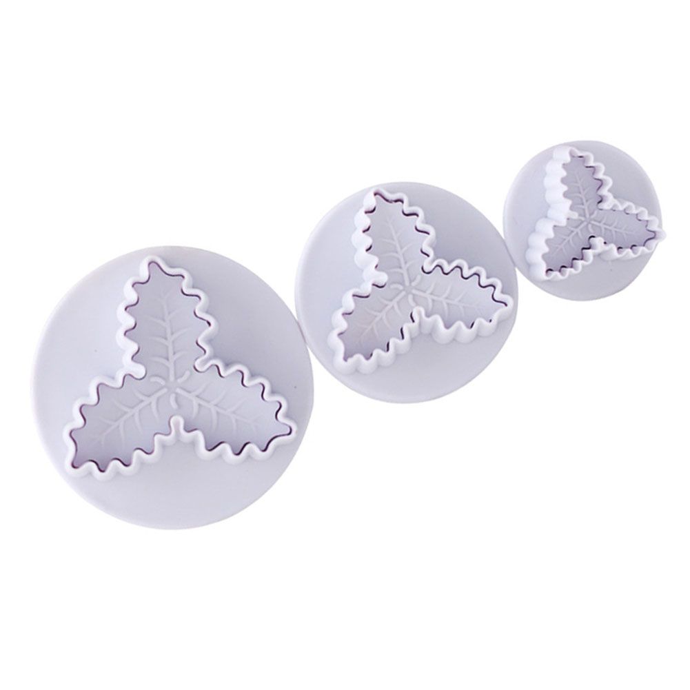 Christmas Holly Leaf Plunger Cutter Holly Leaves Fondant Mold Cutter Christmas Party Cake Cupcake Decorating Baking Tools