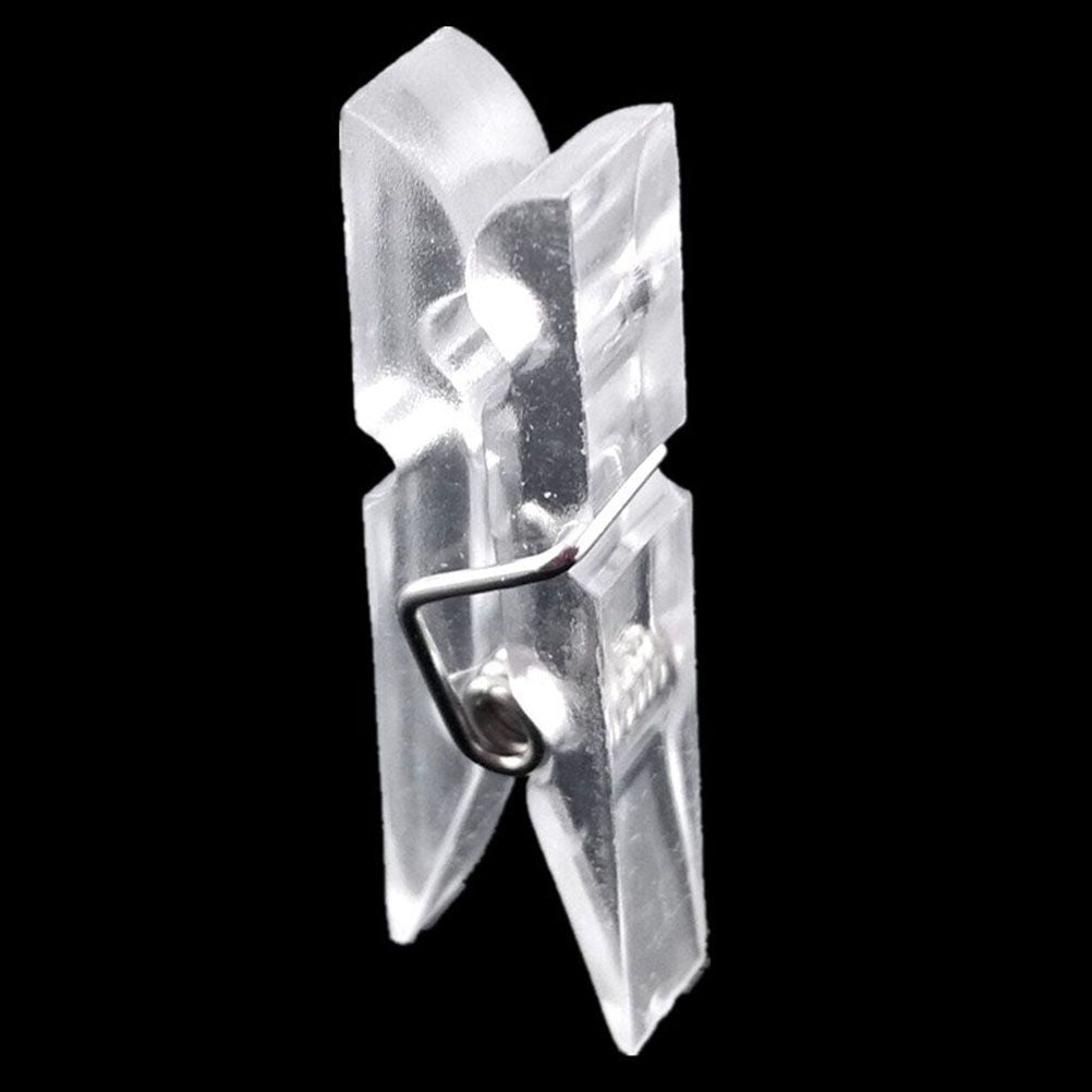 100Pcs Mini Transparent Plastic Utility Paper Clip Clothespins Clip Clothes Line Clips