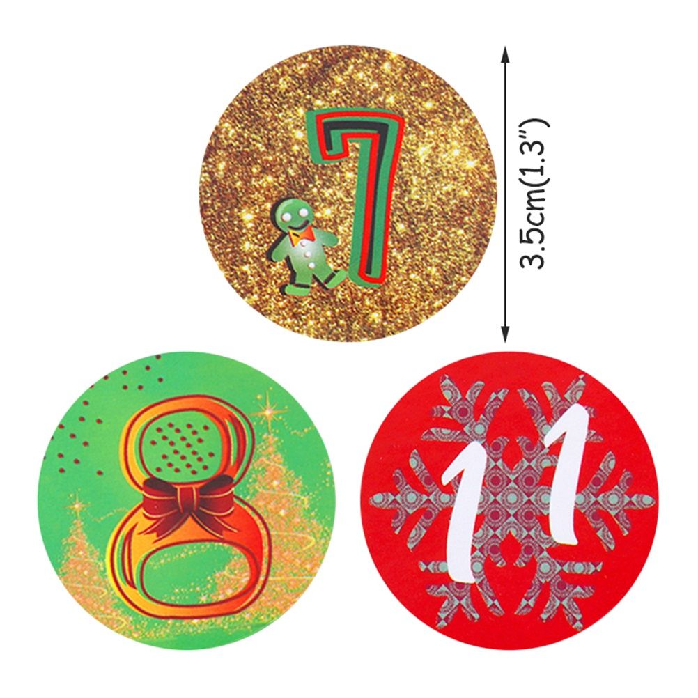 Christmas Advent Number Stickers Christmas Candy Sealing Stickers DIY Gifts Package Labels