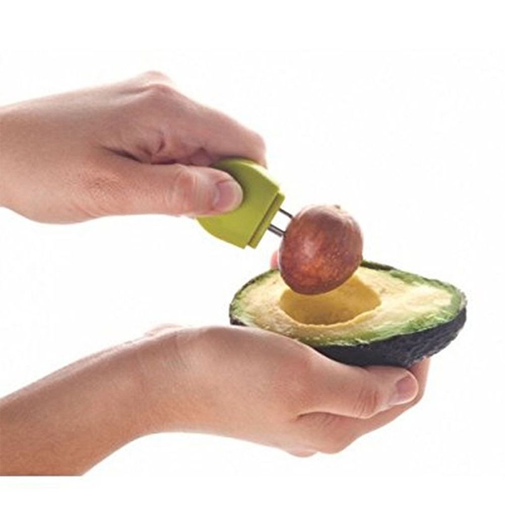 Avocado Slicing Tool 3 in 1 Avocado Cutter Tool with Comfort Grip Handle Shea Corer Peeler Kitchen Tools