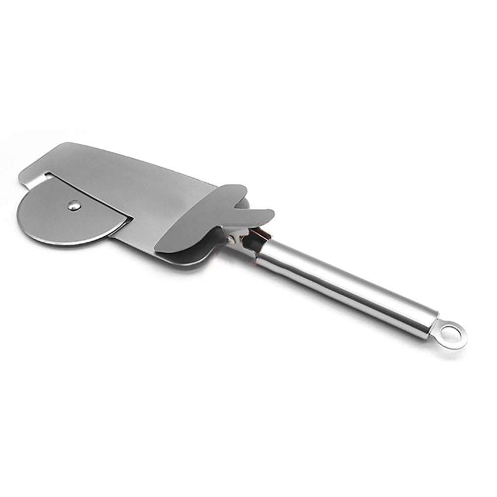 3 in 1 Pizza Cutter Wheel Serrated Edge Serving Spatula with Clip Stainless Steel Pizza Cutter Pizza Grater