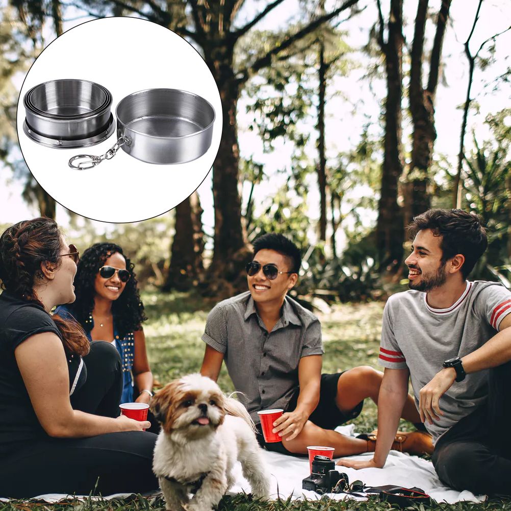 240ml Portable Retractable Water Cup Stainless Steel Wine Folding Cup Mini Glass Telescopic Folded Mug