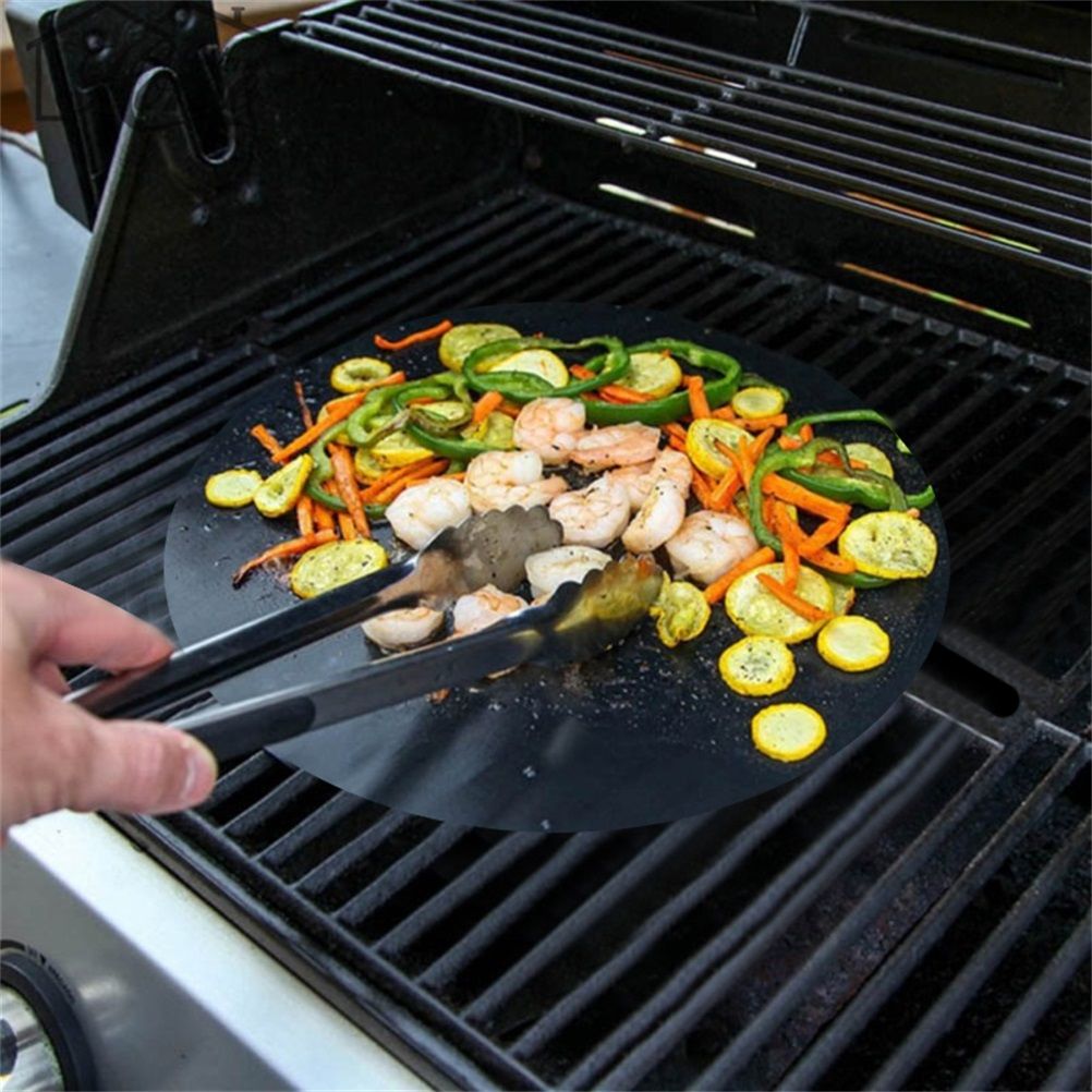 2 PCS Reusable Non Stick 40cm Round Barbecue Grill Matte Baking Mat