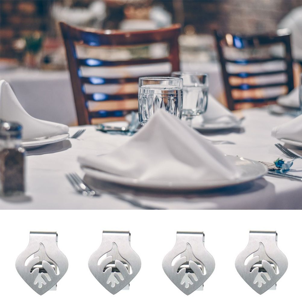 4Pcs Stainless Steel Tablecloth Clips Adjustable Table Cloth Holder Clamps for Home Wedding Party Picnic