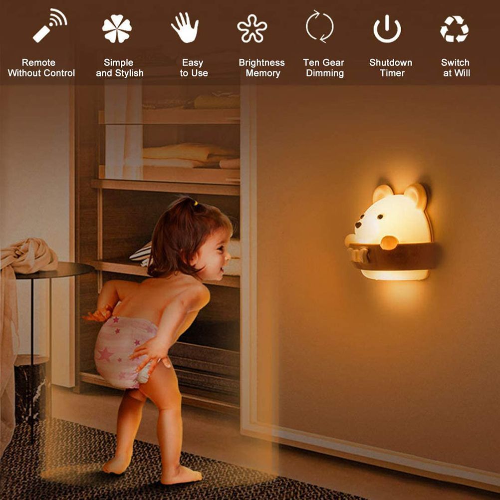 Punch Free LED Night Light Remote Control Night Light Eye Protection Kids Night Light for Bedroom