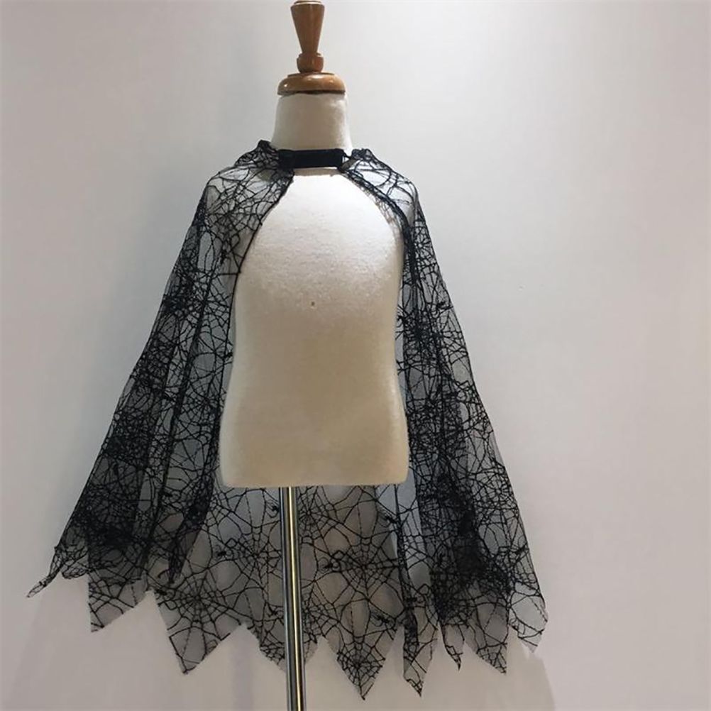 Halloween Cobweb Cloak Children Cosplay Costume Masquerade Performance Costume Spider Cloak