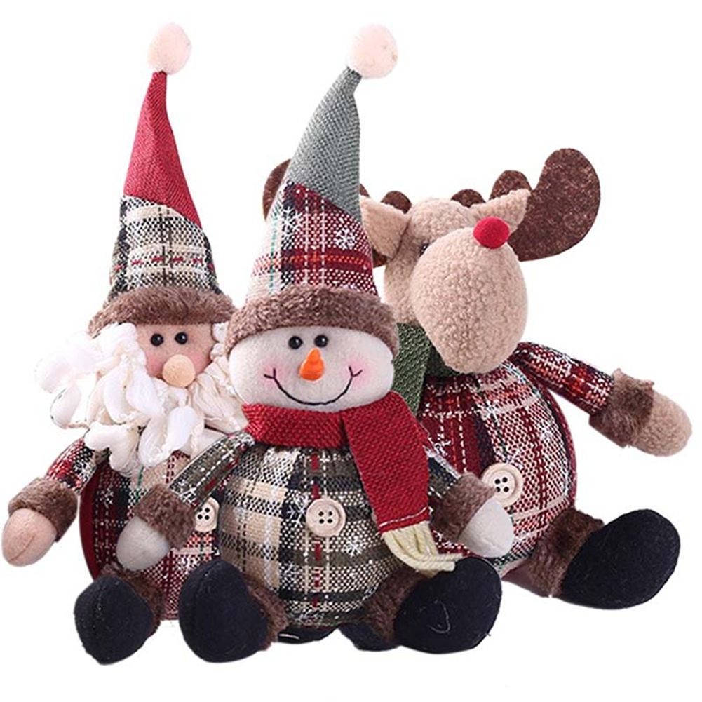 Fashion Cute Santa Snowman Deer Shaped Doll Christmas Doll Christmas Tree Hanging Ornament