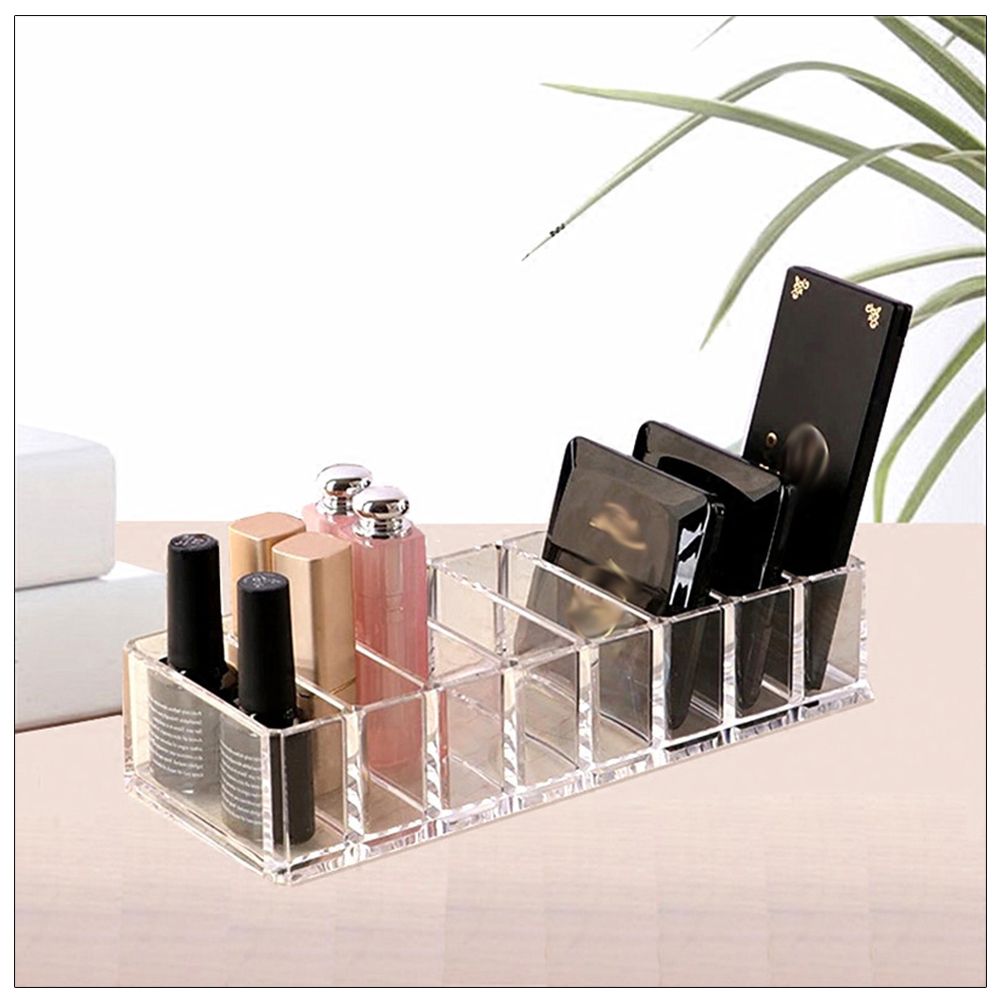 8 Slots Cosmetic Organizer Powder Storage Box Household Women Makeup Tool Case Cosmetic Storage Container