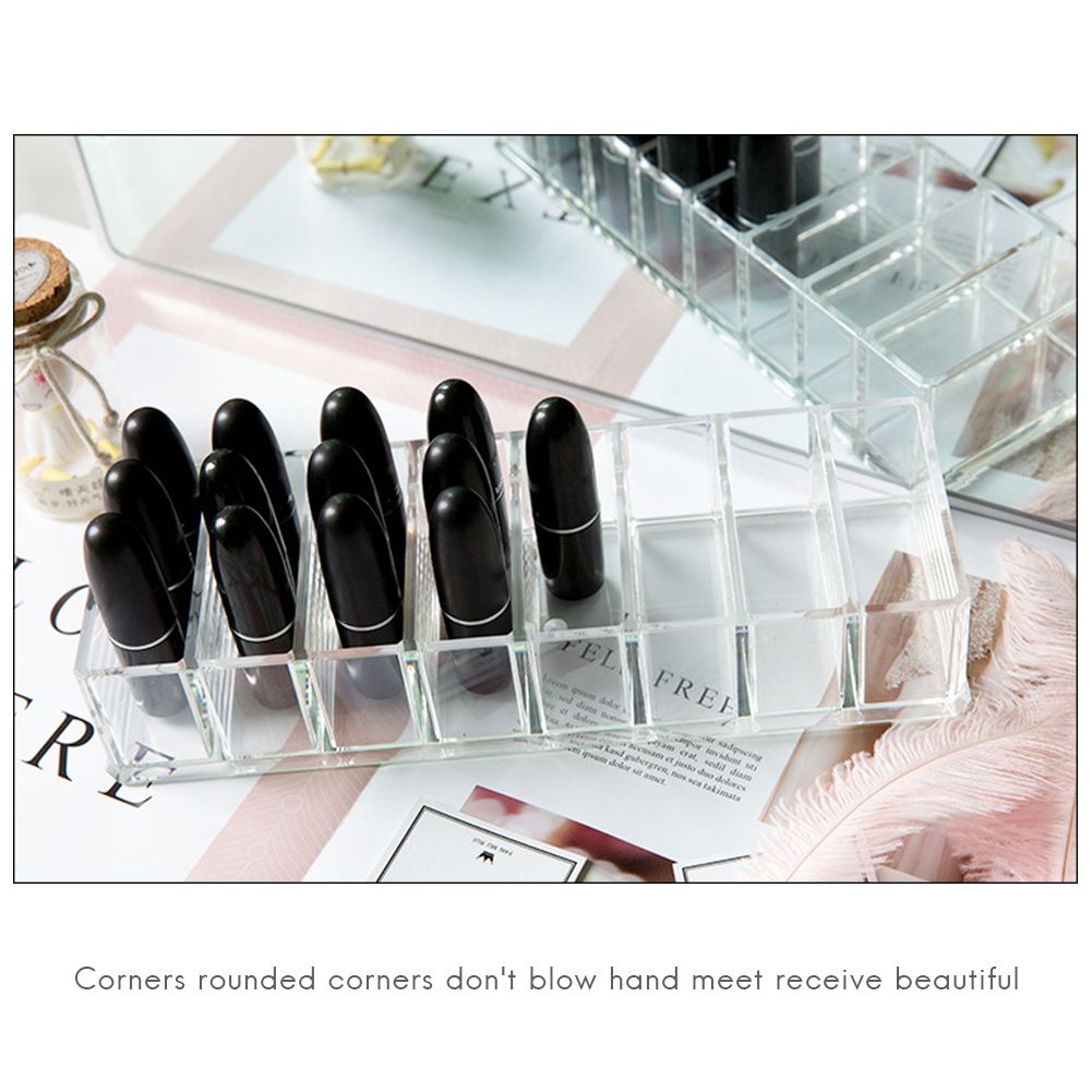 8 Slots Cosmetic Organizer Powder Storage Box Household Women Makeup Tool Case Cosmetic Storage Container