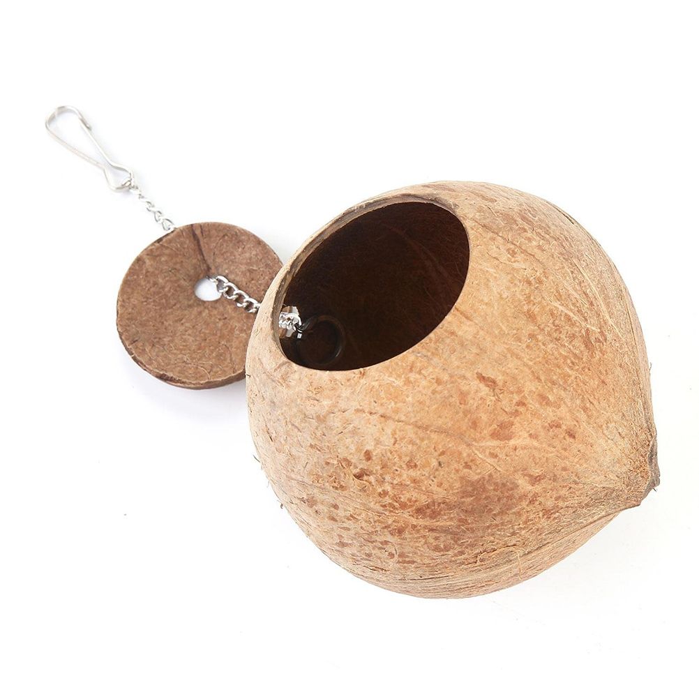 1PC Natural Coconut Shell Bird Nest Pet Bird Feeder Toy with 6cm Hole