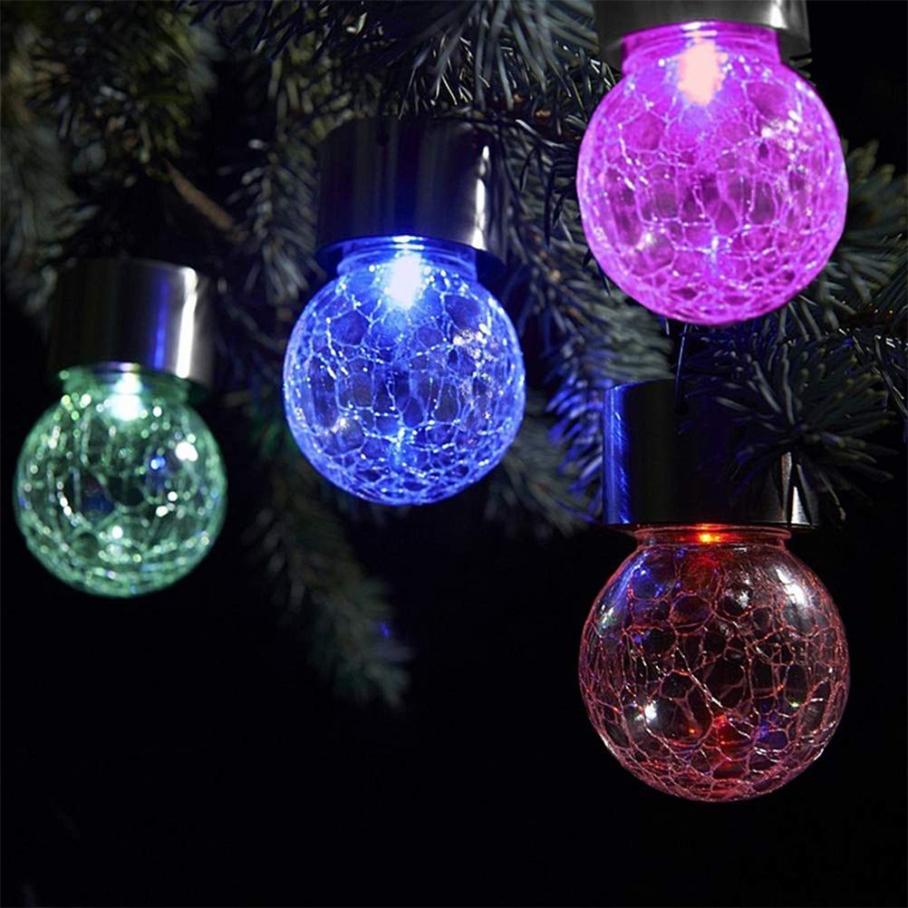 Solar Hollow Ball Light Colorful Small Ball Chandelier Decorative Hanging Lamp