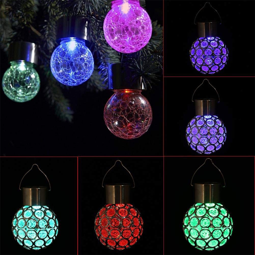 Solar Hollow Ball Light Colorful Small Ball Chandelier Decorative Hanging Lamp
