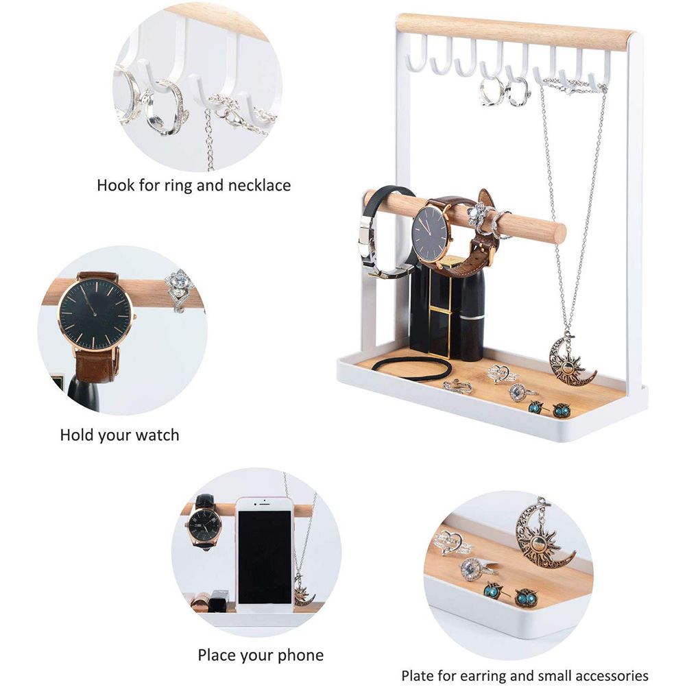 Wooden Jewelry Stand Multifunctional Jewelry Organizer Jewelry Display Stand