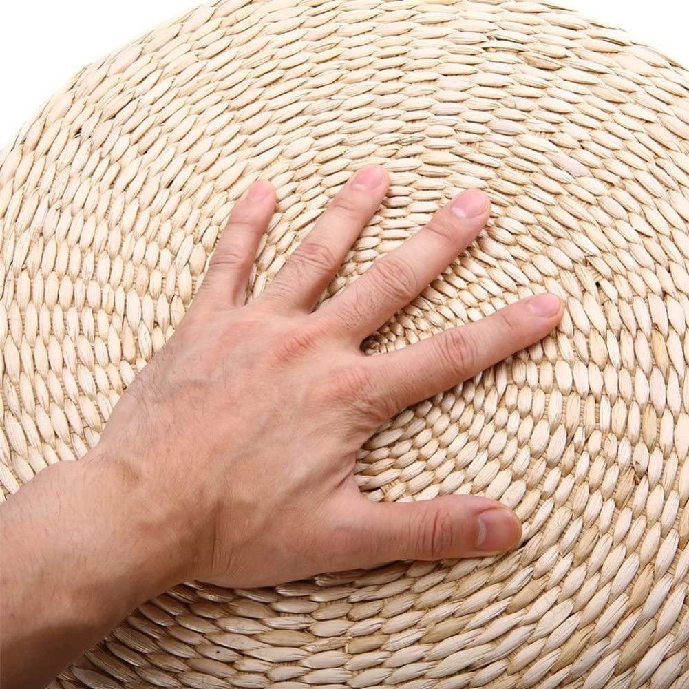 Chair Seat Mat Grass Cushion Pad Floor Mat Yoga Zen Handmade Round Straw Weave Pillow for Garden Dining Room Living Room Home Decor