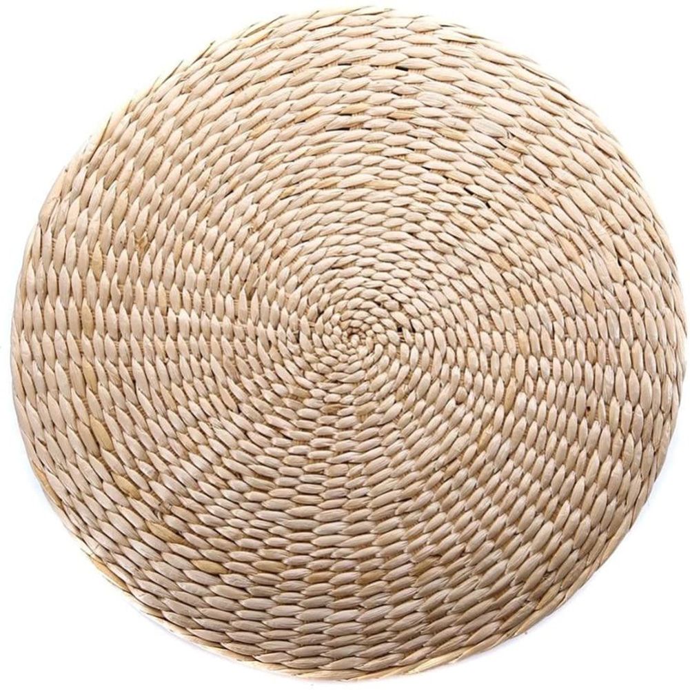 Chair Seat Mat Grass Cushion Pad Floor Mat Yoga Zen Handmade Round Straw Weave Pillow for Garden Dining Room Living Room Home Decor